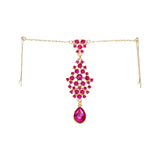 Boho Ethnic Indian Women Hair Jewelry Rhinestone Forehead Hair Pins Pendant with Hairpin Decorations Headpiece Hair Accessories