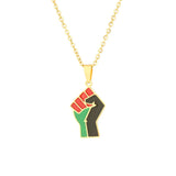 2024 new fashion stainless steel African fist symbol necklace for men and women geometric national style collarbone chain annive