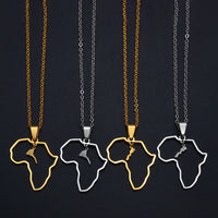 Anniyo Morocco and Eritrea Map Pendant Necklaces Stainless Steel Jewelry #313421