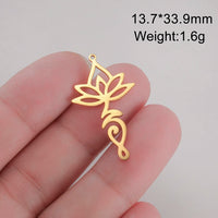 Dawapara Unalome Pendant OM Lotus Flower Charm for Jewelry Making Stainless Steel Spiritual Yoga Symbol Buddhism Accessories