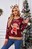 2025 New Year's Clothes Women's Christmas Sweater Cute Soft Knitwear Full Sleeve Casual Loose Xmas Outfit Jumpers Femme Pullover