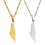 Anniyo Israel Map Pendant Necklaces Women Girls Silver Color/Gold Color Jewelry #147721
