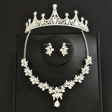 Ladies' fashionable, simple, light luxury style, crown necklace, earrings, jewelry set, wedding party, holiday gift