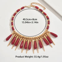Exaggerated Rivets and Water Drop Acrylic Pendant Beads Choker Necklace for Women Fashion Jewelry Hot Sale Party Gift New Style
