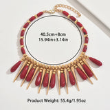 Exaggerated Rivets and Water Drop Acrylic Pendant Beads Choker Necklace for Women Fashion Jewelry Hot Sale Party Gift New Style