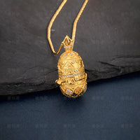 9999 24K real gold flowers blooming see the Buddha Gawu box necklace pendant Amitabha Buddha Guanyin gold jewelry men and women