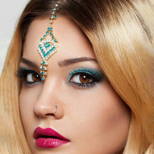 Boho Rhinestone Tassel Forehead Chain Head Band Indian Wedding Decoration Bridal Jewelry Head Chain Hair Accessories Gifts