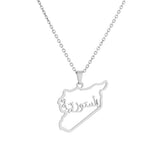 2024 new fashion stainless just Syria map pendant necklace temperament everything collarbone chain birthday anniversary gift