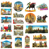 Spain Barcelona Fridge Magnets Tourist Souvenir Decoration Articles Handicraft Magnetic Refrigerator Stickers Collection Gifts