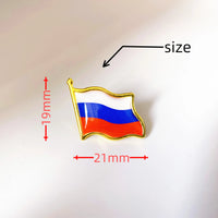 Russia Flag Lapel Pin Enamel Metal, Patriotic Badge Tricolor Souvenir Gift for Men Women | Wholesale 5/10/50/100pcs