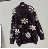 Knitted Sweater Women's Pullover Bottoming Shirt With Autumn And Winter New Style Lazy Style Red Christmas Dress Fashion Sweater