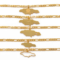 Anniyo Jamaica Map Bracelet for Women Men Jamaican Chain Link Bangles & Bracelets Patriotic  #100821