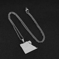 Stainless steel geometric Egyptian city name necklace, couple style ethnic titanium steel pendant accessory