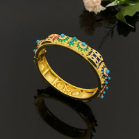 Flora Vintage Luxury Women's Multicolor Gold Plated Jewelry Set Necklace Earrings Bracelet Party Gift Jewelry for Women Birthday