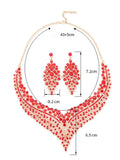3PC Women's Fashion Star Leaf Dot Necklace Earrings Jewelry Set Wedding Banquet Party Holiday Gift 8884