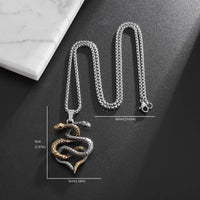 Retro Punk Double Headed Snake Animal Pendant Necklace for Men Women Fashion Rock Hip Hop Party Nordic Jewelry Gift