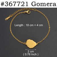 Anniyo 18CM+4CM Spain Tenerife Lanzarote Palma Gomera Fuerteventura El Hierro Map Bracelets for Women Jewelry Bangle #367421