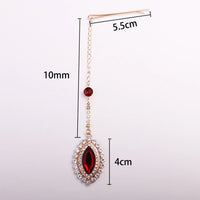 2024 Trend Big Crystal Pendant Forehead Chain Hairpin Hair Accessories Women's Ethnic Tiara Headpiece Tikka Indian Head Jewelry