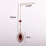 2024 Trend Big Crystal Pendant Forehead Chain Hairpin Hair Accessories Women's Ethnic Tiara Headpiece Tikka Indian Head Jewelry