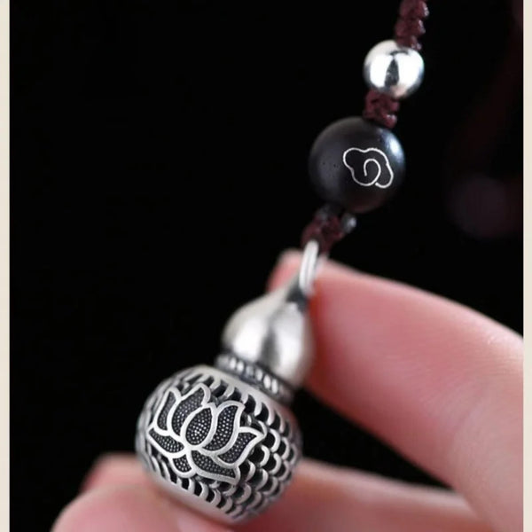 Buyee 925 Sterling Silver Big Pendant Chain Elegant Gourd Necklace for Women Men Unique Fashion Fine Jewelry Chain Gift
