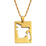 Anniyo Bengal Country Map Pendant and Thin Necklace Gold Color Jewelry Bangladesh Maps of Bengalese Patriotic  #018421