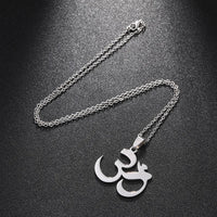 2024 new fashion stainless steel Aum Yoga necklace for women and men couples ethnic style accessory collarbone chain anniversary
