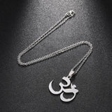 2024 new fashion stainless steel Aum Yoga necklace for women and men couples ethnic style accessory collarbone chain anniversary