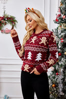Fairyshely 2025 Autumn Winter Halloween Knitted Sweater Women Casual Print Knit Pullover Top Lady Long Sleeve O Neck Jumper
