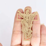 New fashion stainless steel hollowed cross Jesus large pendant DIY necklace bracelet keychain pendant accessories