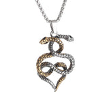 Retro Punk Double Headed Snake Animal Pendant Necklace for Men Women Fashion Rock Hip Hop Party Nordic Jewelry Gift