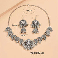 New Vintage Jewelry Sets Metal Beads Tassel Choker Necklace Earrings Set For Women Bijoux Statement Collar Necklaces Set
