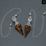 Natural Stone Crystal Reiki Pendulum Rose Quartz Amethysts Hexagonal Cone Shape Charm for Jewelry Making Necklace Accessories