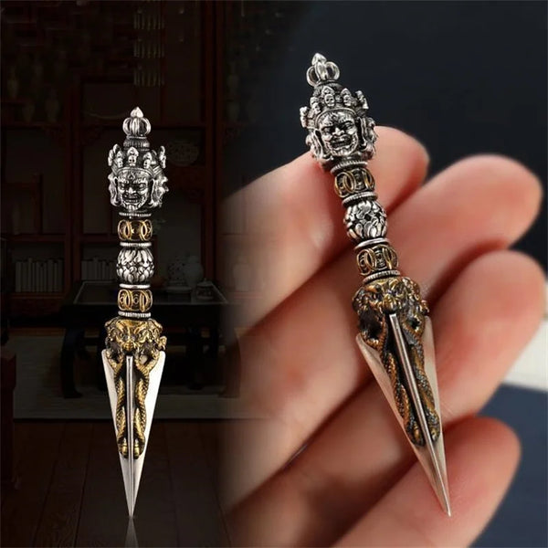 Vintage Vajvakilaka Pendant Necklace For Men Women Jewelry Trendy Gold Silver Collision Amulet Necklace Male Gift