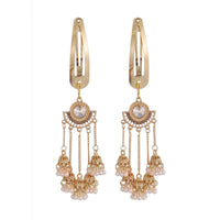 New Ethnic Indian Gold Color Crystal Long Tassel Hairpins Geometric Retro Hair Clips Girls Barrettes Slid Clip Fashion Jewelry