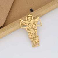 New fashion stainless steel hollowed cross Jesus large pendant DIY necklace bracelet keychain pendant accessories