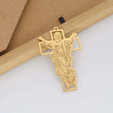 New fashion stainless steel hollowed cross Jesus large pendant DIY necklace bracelet keychain pendant accessories