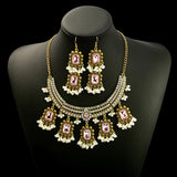 Luxury Elegant Crystal Wedding Jewelry Set Women Vintage Water Drop Earring Necklace Set Indian Gold Color Bijoux Bride Gift