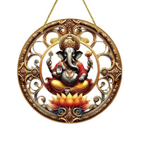 Vibrant Ganesha-The God of Wisdom Suncatcher,2D Round Translucent Hanging,home,room,Hinduism Religious Occasions&Festive Decor