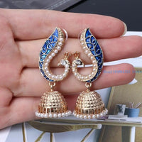 652F Retro Indian Bollywood Earrings Ethnic Earrings Kundan Jhumka Jhumki Drop Earring Gypsy Jewelry Decoration