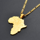 3.8CM African Map Pendant Necklaces for Women and Men Nigeria Congo Ghana Sudan Hiphop Jewelry #130821
