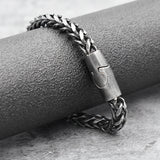 Bracelet Men's Stainless Steel Chain Punk Motorcycle Accessories Charm Bracelets Magnetic Clasp Vintage Jewelry Gifts Boyfriend