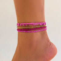 Boho Anklet Foot Chain Ankle Summer Bracelet Hollow Blue Stone Charm Sandals Barefoot Beach Foot Bridal Jewelry Wholesale A007