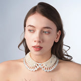 Pearl Beaded Lace Trim Collar Ribbons Women Necklace Wedding Jewelry for Clothes Dress  Beads Crystal Collar Wedding Jewelry