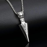 Arrow Pendant Necklace Hip Hop Style Stacktable Stainless Steel Chain Silver Color Simple Vintage Neck Jewelry For Men Women