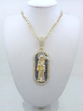 1 Piece 14K Gold Plated Green St. Jude San Juads Pendant Women's Necklace Religious Jewelry