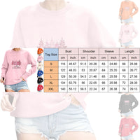 2024 Christmas Pullover Sweater Women's Winter Long Sleeve O-Neck Pullover Sweatshirts Funny Xmas Tree Print Graphic Sweater