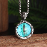 Retro Gothic Devil's Eye Pendant Snake Eyes Long Eye Necklace Men's Personalized Punk Knight Exorcist Amulet Jewelry
