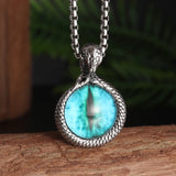 Retro Gothic Devil's Eye Pendant Snake Eyes Long Eye Necklace Men's Personalized Punk Knight Exorcist Amulet Jewelry