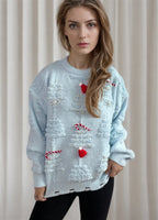 Christmas Sweater Women 2024 Korean Style O Neck Casual Loose Jumper Women Chic O Neck Peark Bow New Year Sweater Knitwear
