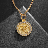 Ancient Egyptian Pharaoh Life Anka Cross Stainless Steel Necklace Anubis Totem Pendant Men\'s Amulet Jewelry Leather Rope Chain